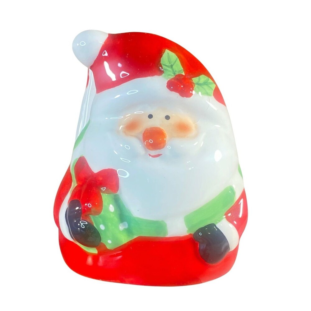 Gibson Home Santa Napkin Holder Christmas Card Holder Holiday Whimsy Ceramic